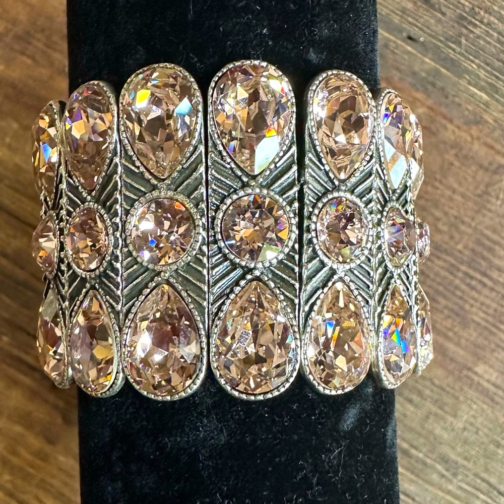 Phillippe Audibert Pink Crystal Bracelet Signed Made In France